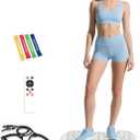 Vibrating Board Workout, Weight Loss Exercise Equipment and Lymphatic Drain Massager, Waver Fitness Exerciser, 4 Resistance Bands (White)