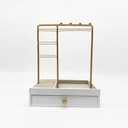JUOPZKENN Jewelry Stand Bracelet Display Stand, 4 Tier Tabletop Bracelet and Necklace Jewelry Storage Display Tree Rack with Base Ring Tray(#1)