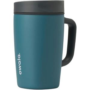 Owala SmoothSip Slider Stainless Steel Insulated Travel Mug with handle, 100% Leak Proof, For Hot and Cold Drinks, Travel Friendly with Sliding Lock Lid, 12oz, BPA Free, Leak Proof, High Dive