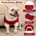 Dog Sweater for Medium Dogs Argyle Cable Knit Turtleneck Pullover Winter Clothes Boys Girls French Bulldog Dachshund Corgi Beagle Pug Pet (L, Red)