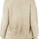 ZESICA Women's Turtleneck Batwing Sleeve Loose Oversized Chunky Knitted Pullover Sweater Jumper Tops (Beige, M)