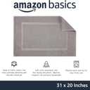 Amazon Basics Banded Bathroom Bath Rug Mat, Powder Gray, 31 inches L x 20 inches W