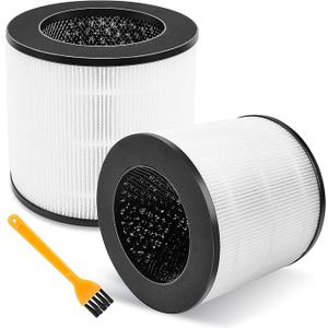 Keetidy True HEPA Replacement Filters for MA Air Purifier 14/14W/14B models, H13 True HEPA and Activated Carbon Filters, 3 in 1 PreFilters, 2 Pack