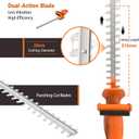GARCARE 500W Corded Hedge Trimmer 20" Dual Action 3/4" Branch Cutting