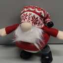 Christmas Red Gnomes Plush Singing Tomte Swedish Santa Decor Scandinavian Gnome Faceless Elf Holiday Decoration for Home,Table,Shelf