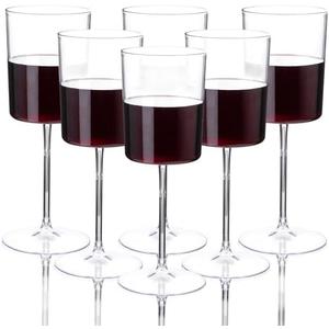 Ciaell 12 Pack Clear Plastic Wine Glasses - 14Oz Plastic Wine Glasses with Stem - Disposable Stemmed Wine Glass for Parties & Weddings & Outdoor