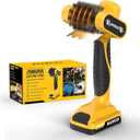 21V Electric Grill Brush, Heavy-Duty Cordless BBQ Cleaner with Stainless Steel Bristles, 90-Min RuntimeLED Light, Dishwasher Safe Head for Gas & Charcoal Grills