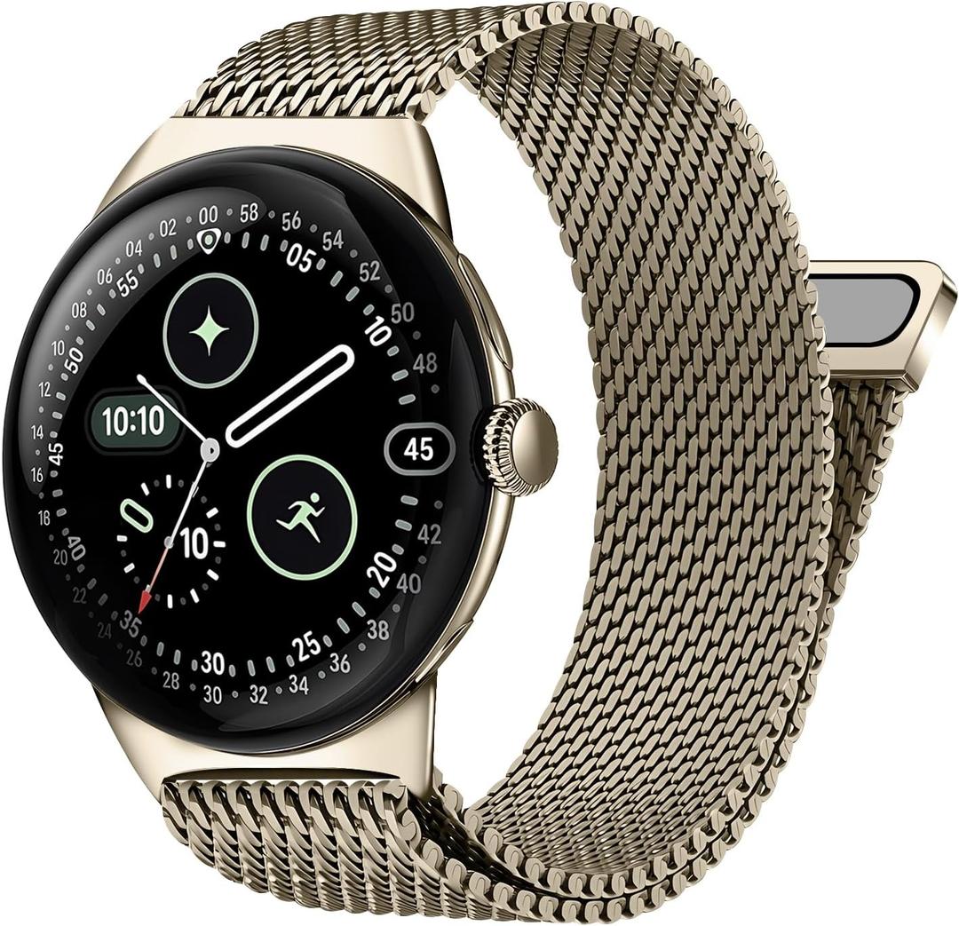 Milanese Mesh Metal Band Compatible with Google Pixel Watch 4/3 /2/1 41mm, Magnetic Stainless Steel Strap for Men Women