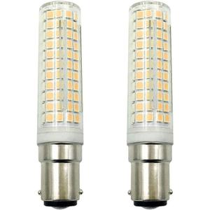 Lxcom Lighting BA15D LED Corn Bulb Dimmable 15W Double Contact Bayonet Base 136 LEDs 2835 SMD 120W Halogen Equivalent JD Type T3 T4 Bulbs Warm White 3000K 1500LM for Home Decorative Lighting,2 Pack