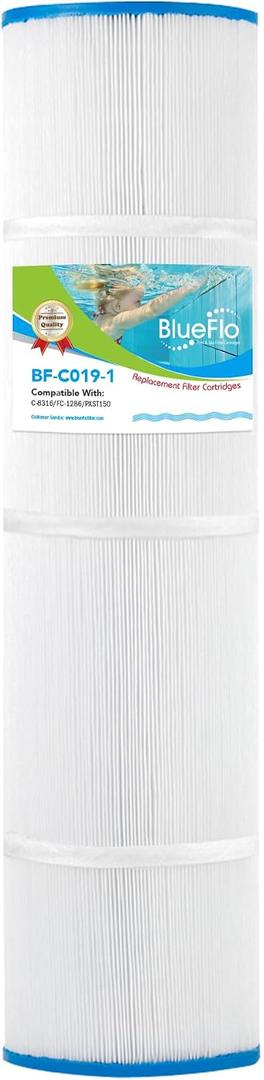 Pool Filter Cartridge Replacement for Unicel C-8316, Hayward XStream CC1500, CCX1500RE, CC1500RE, Filbur FC-1286, PXST150, 817-0150P, 23 5/16" x 8 15/16", 150 Sq.Ft, 1 Pack
