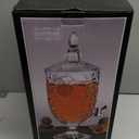 1.3 Gallon Glass Drink Dispenser, Glass Beverage Dispenser with Spigot for Party Bar Wedding, Crystal Collection Jug, Wide Mouth with Lid, Iced Beverage Dispensers (1.3gal colorful)