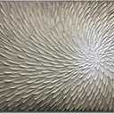 AMEI Art, 30X60Inch 3D Putty Gray Textured Abstract Canvas Wall Art Hand Painted Floral Aesthetic Oil Paintings Wood Inside Framed Hanging Wall Decoration (60L" x 30W", Silver-brown)