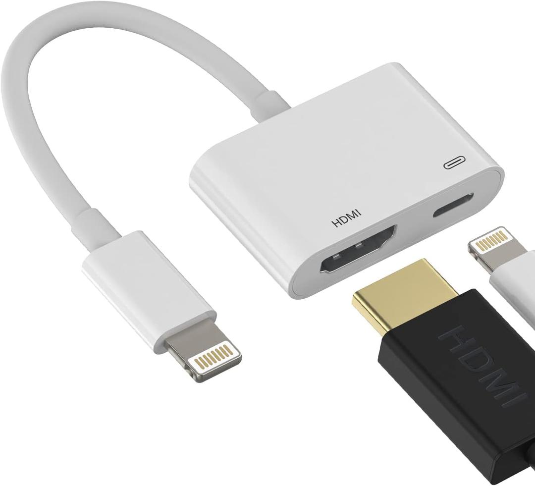 Lightning to HDMI Adapter for TV, iPhone 12, 13, Pro Compatible, 1080p Resolution, Easy to Use, Wide Compatibility