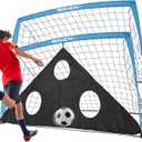 BOHEN 6x4 FT Kids Soccer Goals with Carry Bag, Portable Folding Soccer Net for Backyard Training, Indoor/Outdoor Use for Youth and Adult (6x4FT, 2 Pack, Blue)