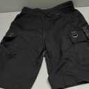 MEINVQIAOTI Black Cargo Pants for Women Street Harajuku Loose Straight Shorts Black Pants  M