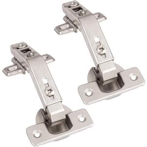 Barcaloo Corner Cabinet Hinges Satin Nickel, 2 Pack - Self Closing 135 Degree Lazy Susan Kitchen Door Hinge Hardware
