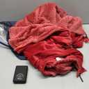 Heated Blanket Throw Battery Operated, Portable Electric Heated Poncho Shawl with Zipper and Pockets, 4 Heating Areas & 3 Heating Modes,Heating Blanket for Neck and Shoulders and Back,Red | 60'' x 40''