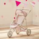Olivia's Little World Doll Jogging-Style Stroller with Canopy, Storage Underneath, Pink and Cream and Gray, One Size