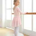 MdnMd Toddler Girls Long Sleeve Ballet Leotards Dresses Dance Skirt Ballerina Tutu Outfits (2-4T)