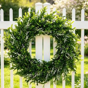 28 Inch Large Eucalyptus Wreath for Front Door,Large Green All-Season Decor