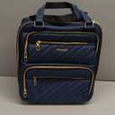 LUGGEX Underseat Carry On Luggage with Wheels, Stylish Lightweight Under Seat Luggage, Soft Sided Personal Item Suitcase for Short Trip (Blue, 16 Inch)