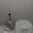 Harvest Land 22" Sole Cement Large Table Lamp Modern Round Stone Lamp with Chrome Accent for Entry Table or Lamps for Living Room, Decorative lamp, Bedside Table Lamps