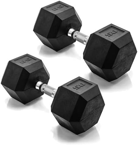 CAP Barbell Coated Dumbbell Weight Pair of 2, 50 Lbs