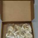 Tigeen 48 x 13 Inches Large Christmas Tree Bow Topper with 8 Pcs 5.5 Inches Attachable Poinsettia Flowers Glitter Snowflakes Burlap Tree Toper Ribbon Bow for Holiday Hanging Ornament(Glitter Flakes)