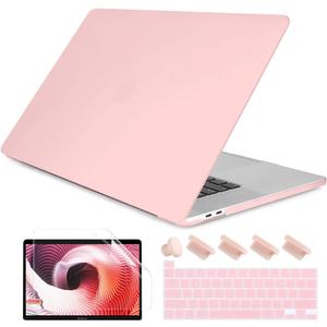 DONGKE Compatible with Older MacBook Pro 16 inch Case 2020 2019 A2141, Matte Plastic Hard Shell Case & Keyboard Cover for MacBook Pro 16 inch with Retina & Touch Bar Fits Touch ID, Solid Pink