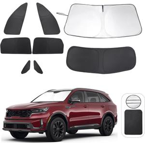 TINGLU Window Shades for Kia Sorento SUV 2021-2025 2026 Accessories Side Full Windows Rear Triangular Windshield Sun Shade Sun UV Rays & Privacy Protection for Camping,Napping,and Relaxing 8PCS