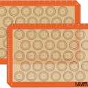 Silicone Baking Mat - Best German Silicone - Non Slip Silicone Baking Sheet, Non Stick Reusable Silicone Mats For Baking, Oven Liner, Counter Mat, 2 Half Sheets Macaron Baking Mats