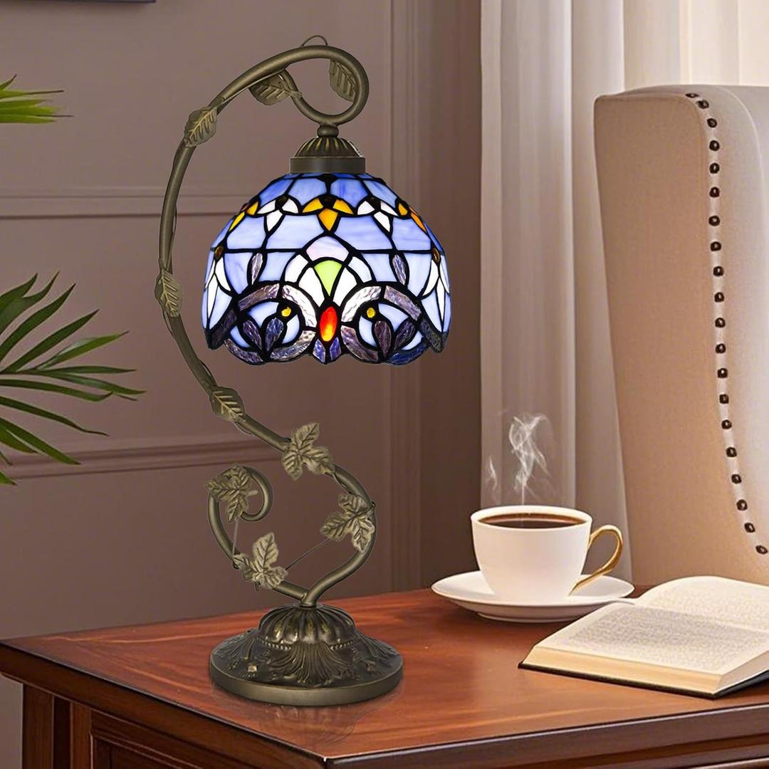 Tiffany Lamp,21x11x8 inches Stained Glass Lamp,Purple Baroque Tiffany Style Table Lamp with Three-Color Dimming for Bedside Table,Dining Table,Antique Office Tiffany Lamp,21x11x8 inches Stained Glass Lamp,Purple Baroque Tiffany Style Table Lamp with Three-Color Dimming for Bedside Table,Dining Table,Antique Office