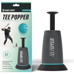 Bandit Sports Tee Popper, Durable Nylon Strength for Long-Lasting Hitting, Batting Tee for Perfect Swings, Baseball Training for Practicing Hitting Without a Pitcher (Ball not Included)
