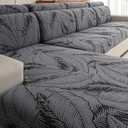 Sofa Cover Washable Sectional Couch Covers Sofa Slipcovers for 3 Cushion Couch Pet Friendly L Shaped Couch Protector Leaf Printed Covers for Dogs