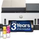 HP Smart Tank 7603 Wireless All-in-One Ink Tank Printer, Scanner, Fax, Copier with up to 3 Years of Ink Included, Best-for-Home Office, Cartridge-Free Refillable, AI-Capable (9B5D1A)