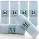 HIPHOP PANDA Baby Washcloths, Rayon Made from Bamboo - 2 Layer Ultra Soft Absorbent Newborn Bath Face Towel - Reusable Baby Wipes for Delicate Skin - Blue, 10x10 Inch (Pack of 6)