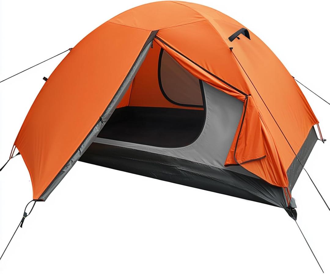 WILDROOTS Backpacking Tent, Mountain Hiking Tent for 2 Person, 4 Season Lightweight Camping Tent (Bright Orange)