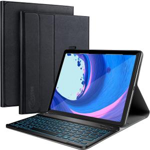 Qoosea for Galaxy Tab A7 Lite Case with Keyboard Protective Cover Case with Screen Protector Detachable Bluetooth Keyboard for Galaxy Tab A7 Lite 8.7inch (Black)