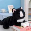 Weighted Stuffed Animal Cat, 19 Inch 2Lbs Realistic Plush Toy, Ultra Soft Black Cat Throw Pillow for Kids and Adults