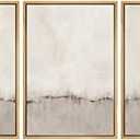 SIGNWIN Framed Canvas Print Wall Art Set Grunge Brown Gray Pastel Landscape Shapes Abstract Illustrations Modern Art Decorative Nordic Chic Calm for Living Room, Bedroom, Office - 16"x24"x3 Natural