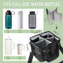 Reusable Drink Carrier With Handle,4 Cup Water Bottle Holder With Strap & Adjustable Dividers,Upgraded Portable Foldable Water Bottle Bag With Dual Elastic Straps, Leak-Proof,Coffee Cup Holder