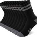 Comfoex 10 Pairs Boys Crew Long Athletic Socks for 4-6 6-8 8-10 Years Old Kids Calf Sports Half Cushioned