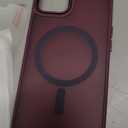 YENAPOON for iPhone 14 Case, iPhone 13 Case, with 1 Screen Protector, Matte Magnetic Slim Phone Cover, Support for Magsafe, Shockproof Protection Translucent Frosted Back,Wine Red Y The Glass is Broken