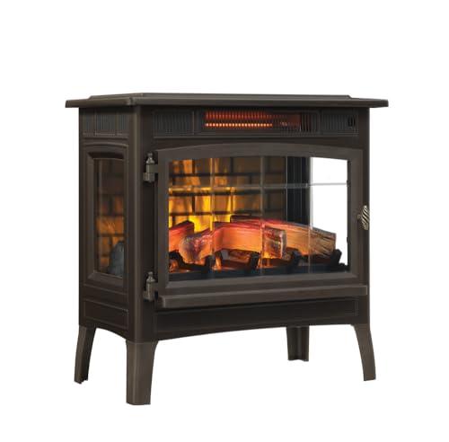 duraflame Freestanding Electric Fireplace Stove Heater with 3D Flame Effect for 1,000 Sq. Ft, Bronze