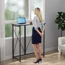 39.37" Folding Standing Desk, Small Laptop Stand Up Desk for Sitting or Standing, No Assembly Needed, Portable, Tall Foldable Desk for Home, Office, Small Spaces (Black)