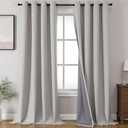 Joydeco Blackout Curtains 96 Inches Long, Light Blocking Curtains for Bedroom 2 Panels with Grommets, Thermal Insulated, Noise Reducing Room Darkening Drapes Privacy Protection for Living Room Window
