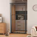 78.8" Extra Tall Cat Gate, 28.3-33" Wide Tall Dog Gate for Doorways/Hallways, NO Drilling Pressure Mounted Pet Gate for Stairs, Kitchen (Black)