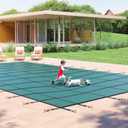 Yankee Pool Safety Inground Pool Cover -16x32 Ft Safety Pool Cover w/Anchors, Full Set Installation Tools, Ultra-Dense UL Classified to ASTM F1346, Weather-Resistant Pool Covers for Inground Pools.