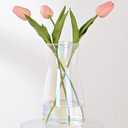 8 inch Iridescent Glass Flower Vases for Centerpiece Table Home Indoor Desk Decor,Ins Modern Boho Style Vase for Wedding Housewarming Gift