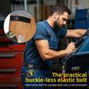 WERFORU Men 2 Loop No Buckle Elastic Belt for Women Men side belts, Fit 1.5 Inch Belt Loop (Black)